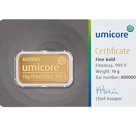 Goudbaar 10 Gram | Umicore