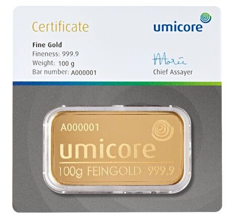 Goudbaar 100 Gram | Umicore