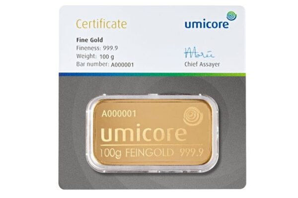 Goudbaar 100 Gram | Umicore