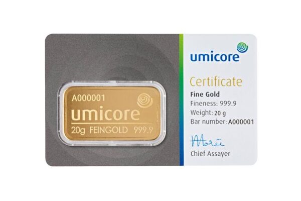 Goudbaar 20 Gram | Umicore