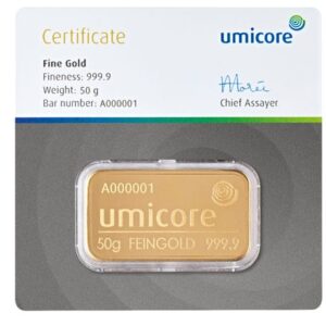 Goudbaar 50 Gram | Umicore