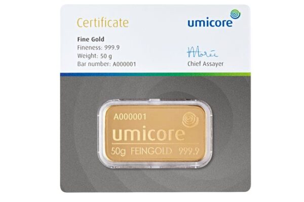 Goudbaar 50 Gram | Umicore